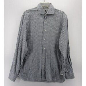 Ermenegildo Zegna Shirt 16 White Button Down Plaid Preppy Cotton 41